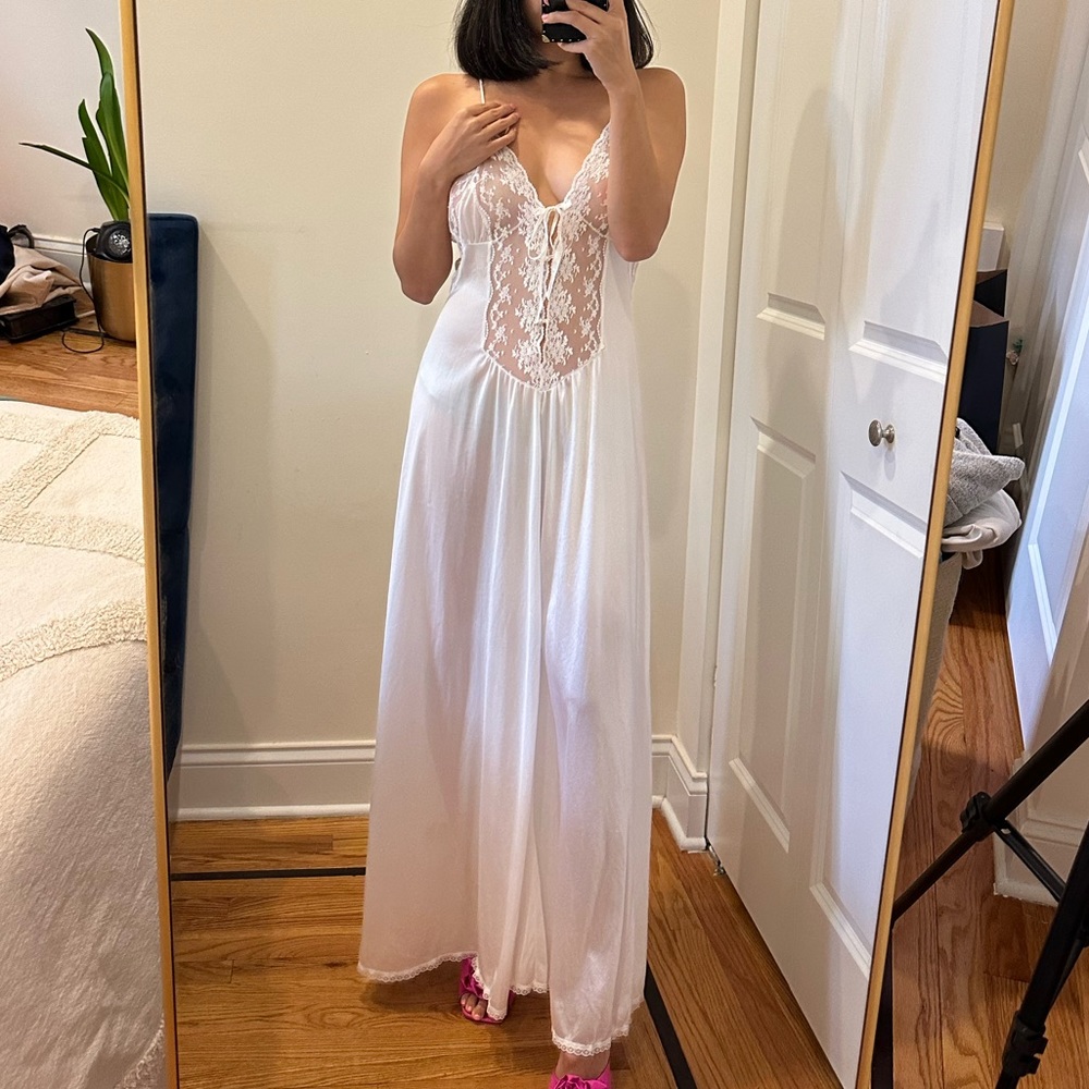 vintage delicate lace nightgown, rare and one of a kind